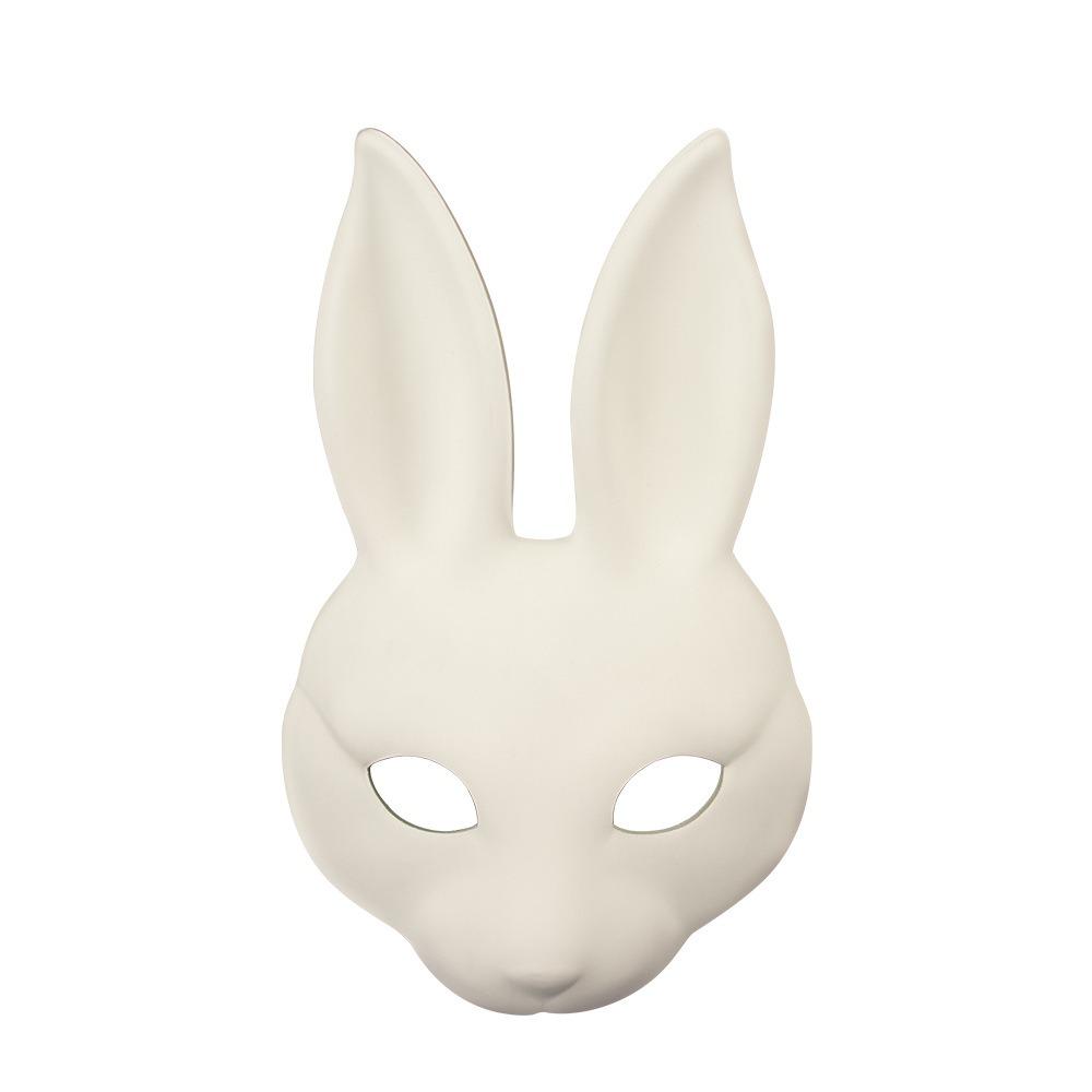 Realistic White Rabbit Mask Novelty Rabbit Face PU Leather Mask Comfortable Fit Handmade DIY Rabbit Mask Easter Celebrations