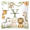 Animal with Name Pillow Case Personalized Pillow Dust Cover Bedroom Kids Wild Party Decoration Pillowcase Birthday Children Gift