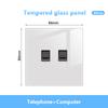 White LED Indicator Light Switch Panel Glass Piano Key Self-reset Wall Switch socket,UK FR EU Universal USB Electrical Outlet