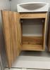 Bathroom Cabinet with Washbasin 60x40 Cm, Hanging, Craft Oak, with Black Parma Tap