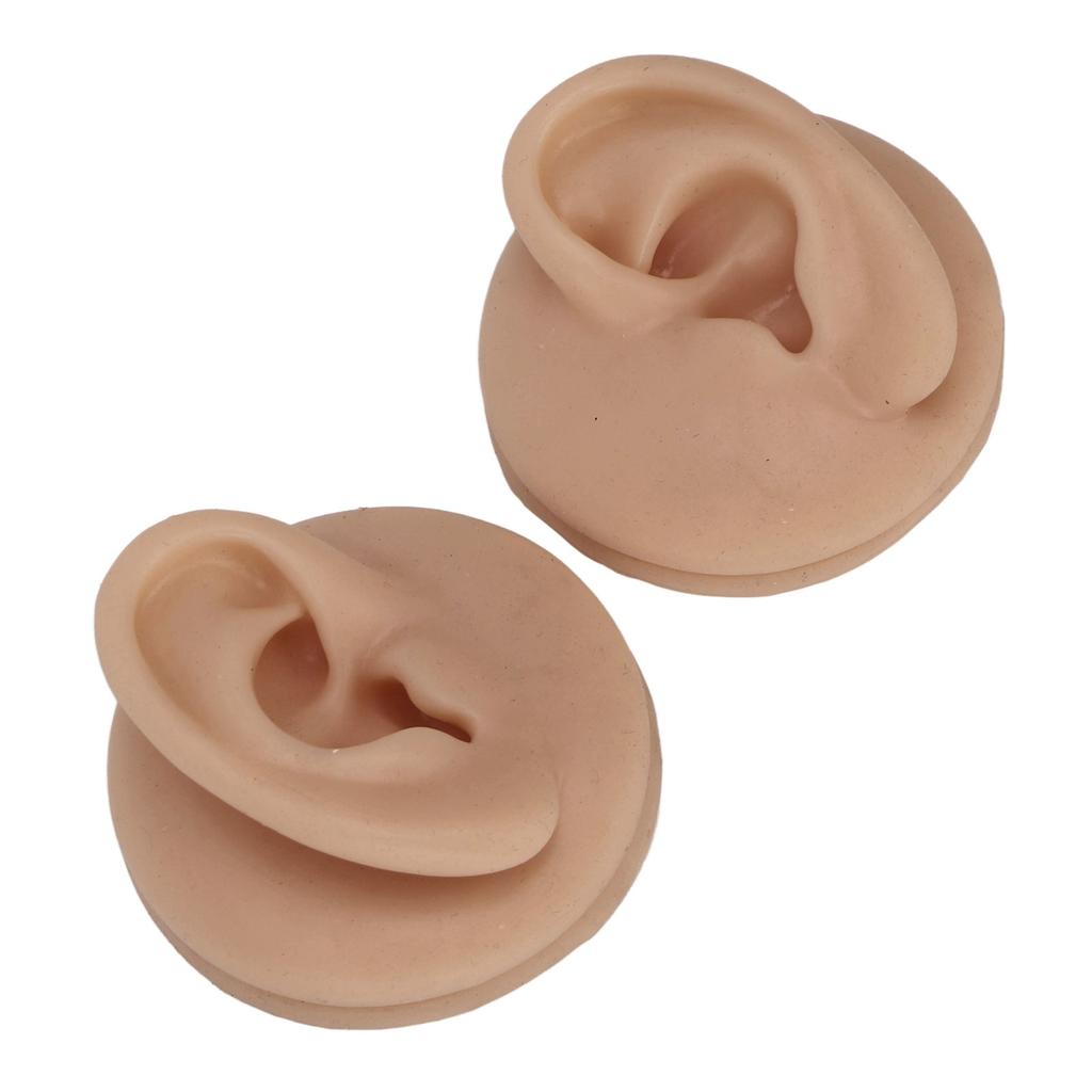 Ear Model Soft Silicone High Simulation Clear Structure Human Ear Model for Piercing Practice Dark