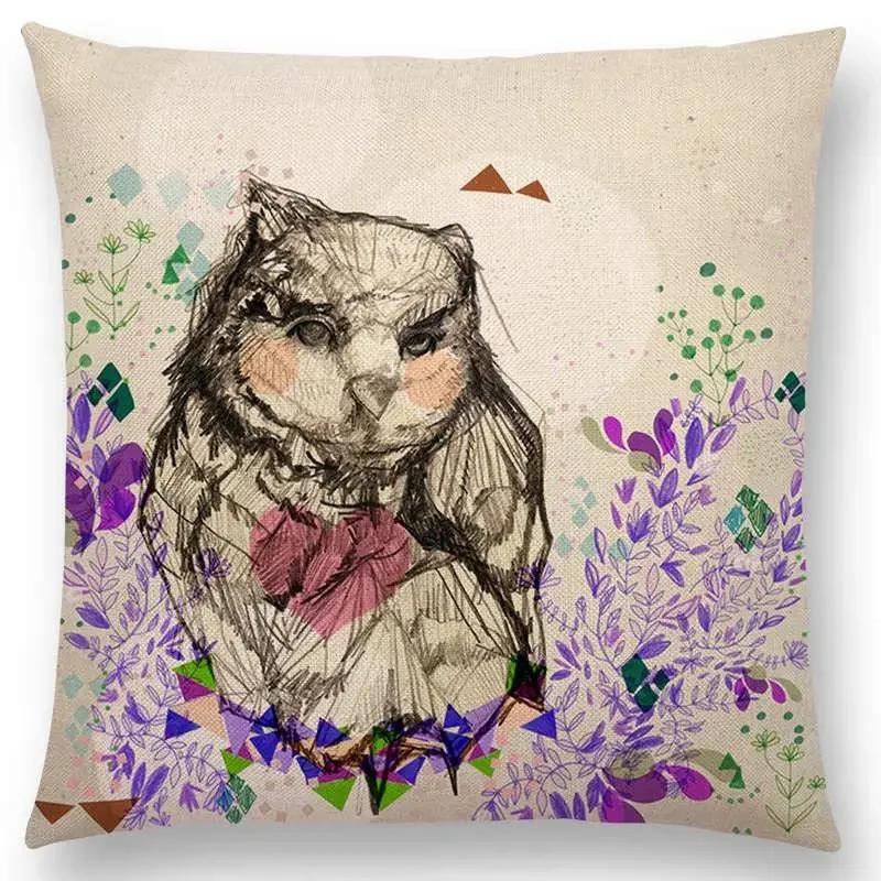 Floral Fantasy Fairy Tale Wonder World Cushion Cover Dreamscape Animals Deer Bird Fox Unicorn Owl Flowers Sofa Throw Pillow Case