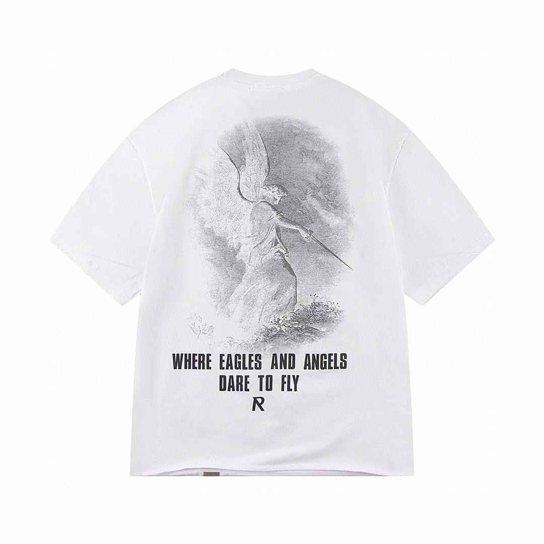 Summer Men s and Women s Oversized White T-Shirt with Represent Godspeed Angel Print S