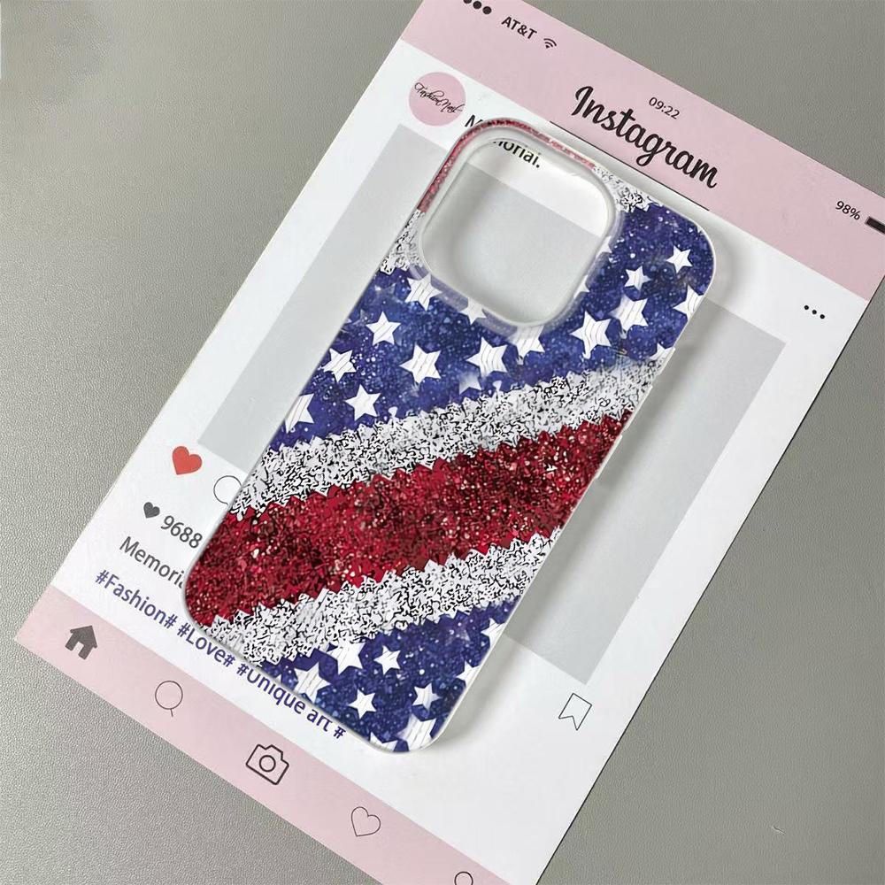 

Чохол для телефону з прапором США для iPhone 17 16 15 14 Plus 13 12 11 Pro Max Блискучий та Класичний Модний Ударостійкий ТПУ Захисний Чохол For iPhone X XS