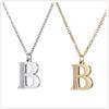 Women Clear Zircon 26 Letters Pendant Necklace Stainless Steel Gold A-Z Alphabet Choker Initial Necklaces Jewelry