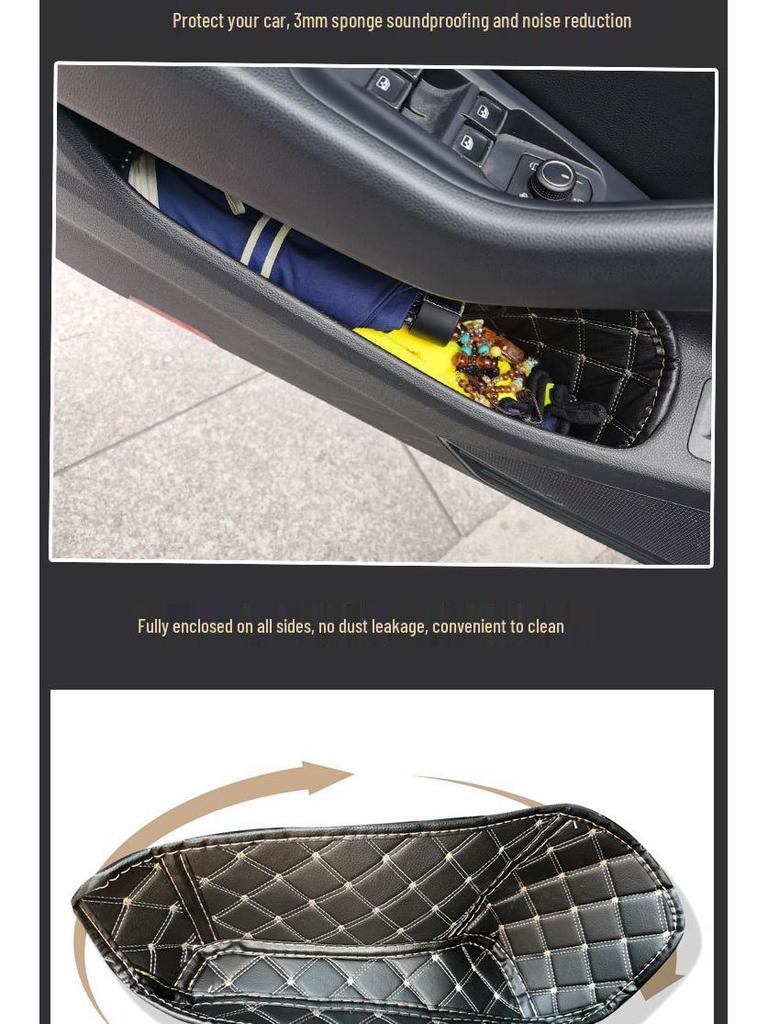Non-Slip Leather Car Door Slot Mat for Magotan, Tayron, Sagitar, T-Roc, Tiguan L, Golf 8