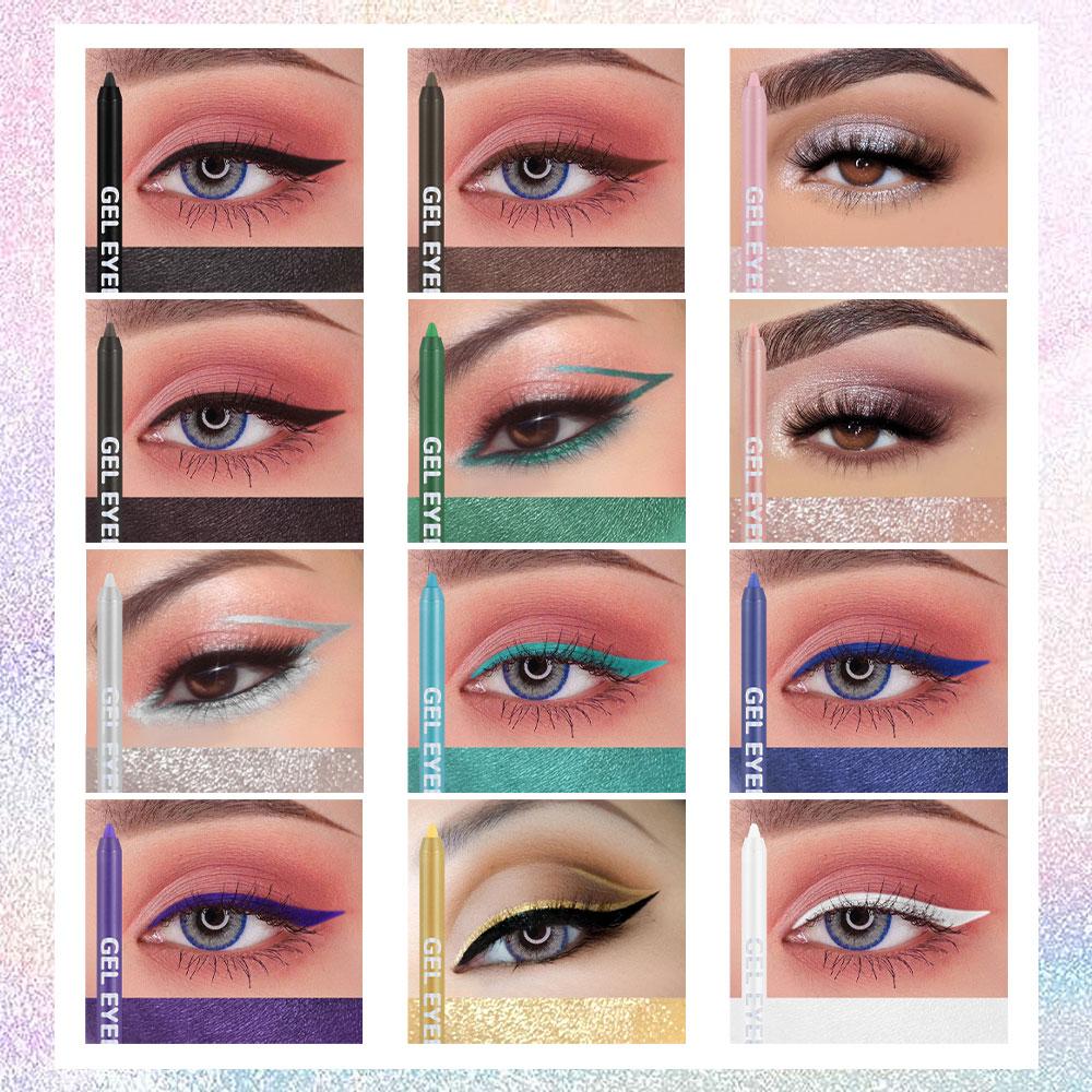 Eyeliner Pencil Easy-Colored Waterproof Sweat-Proof Non-Smudge Beginner Color Eyeliner Waterproof Non-Smudge Pseudo-Fine