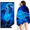 Oversized Quick Dry Microfiber Beach Towel with Wolf Pattern - Super Absorbent and Lightweight