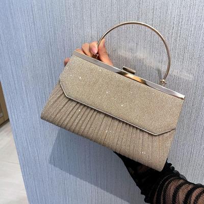 Strukturierte Plissee-Abend-Clutch – Vielseitige kleine Handtasche für Bankette und Partys