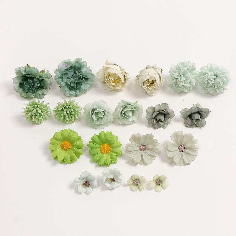 20pcs Silk Artificial Flower Head Home Decor Wedding Wall Backdrop DIY Party Floral Arrangement Table Display Art Supplies
