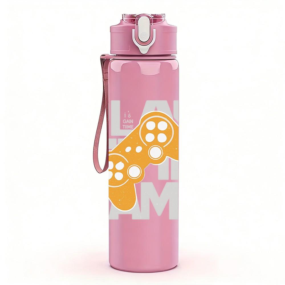 1PC Play The Game Controller 750ml Color Plastic Sports Water Bottle Leakproof Flip Straw Lid Suitable for Sports Office Home Use