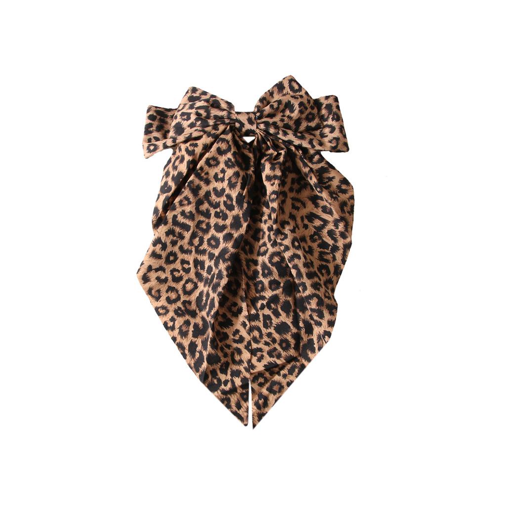 1/3PCS Printed Leopard Print Bow Hair Clip, High-end and Niche Retro Spring Clip, Women's Hair Accessory