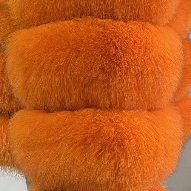 Europe and The United States Hot Sale Fur Coat with Hood Splicing Coat Imitation Fox Fur Fur Faux Fur