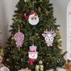 Cartoon 3D Christmas Ornaments Plastic Hanging Decor with Snowman Reindeer Lollipop Designs Festive Tree Decoration
