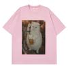 Funny Drinking Cat Meme Tshirt Unisex Unisex Fashion Vintage Tshirt Shortsleeved Loose Casual Cotton Aesthetic Trend Tshirts
