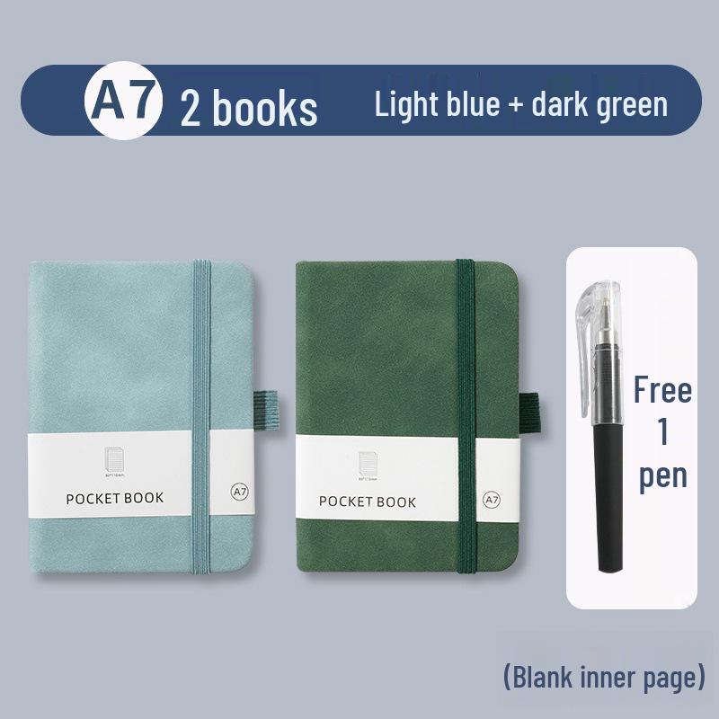 A7 Portable Leather Pocket Notebook with Elastic Band