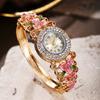 Vintage Court Style Floral Watch for Women Quartz Wristwatch