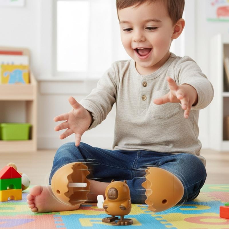 Windup Capybara Mechanical Eggs Toy ABS Construction Educational STEM Clockworked Toy For Children Desktop Entertainment