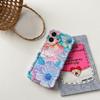 Korean Retro Oil Painting Phone Case For iPhone 16 15 14 13 12 Pro Max Plus 11 Luxury 3D Flowers Print Back Cover Artistic Decor