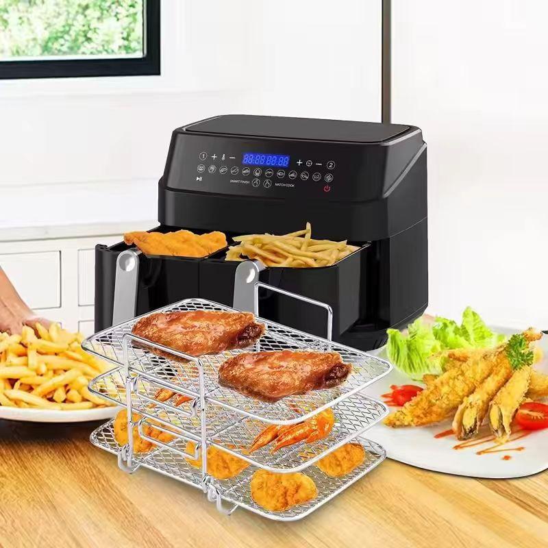 Abnehmbarer Grillrost aus 304 Edelstahl: Mehrschichtiges Lager- und Abtropfgestell für Obst und Gemüse