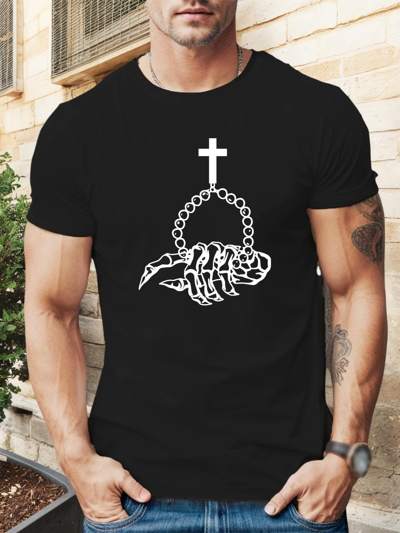 Skull & Crossbone Graphic T-shirt - Light Blue XL