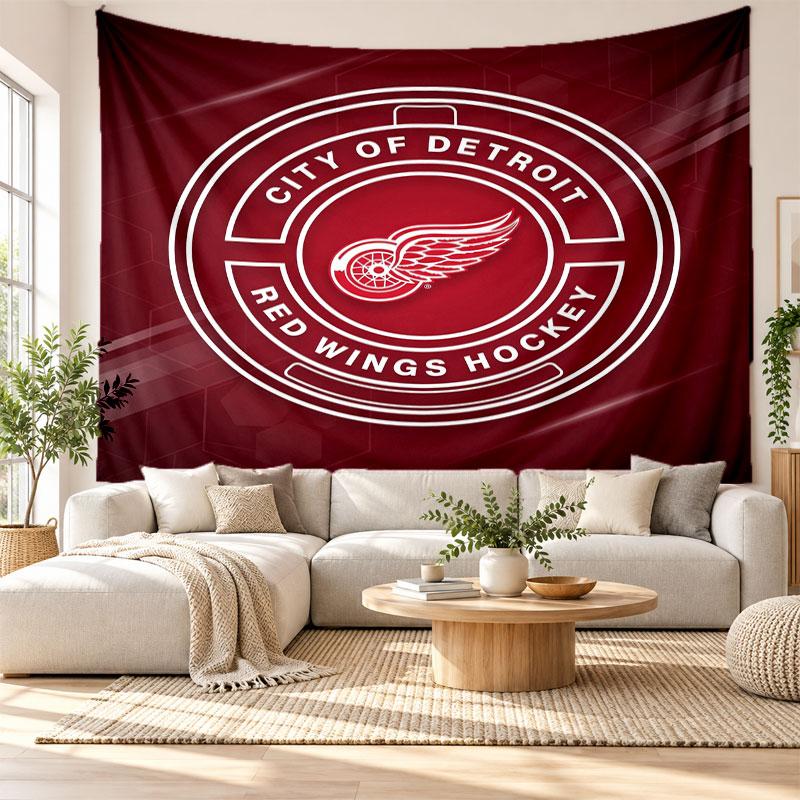 Detroit Red Wings Wall Tapestry, Soft Fabric Wall Hanging, Decorative Backdrop For Bedroom Home Wall Art