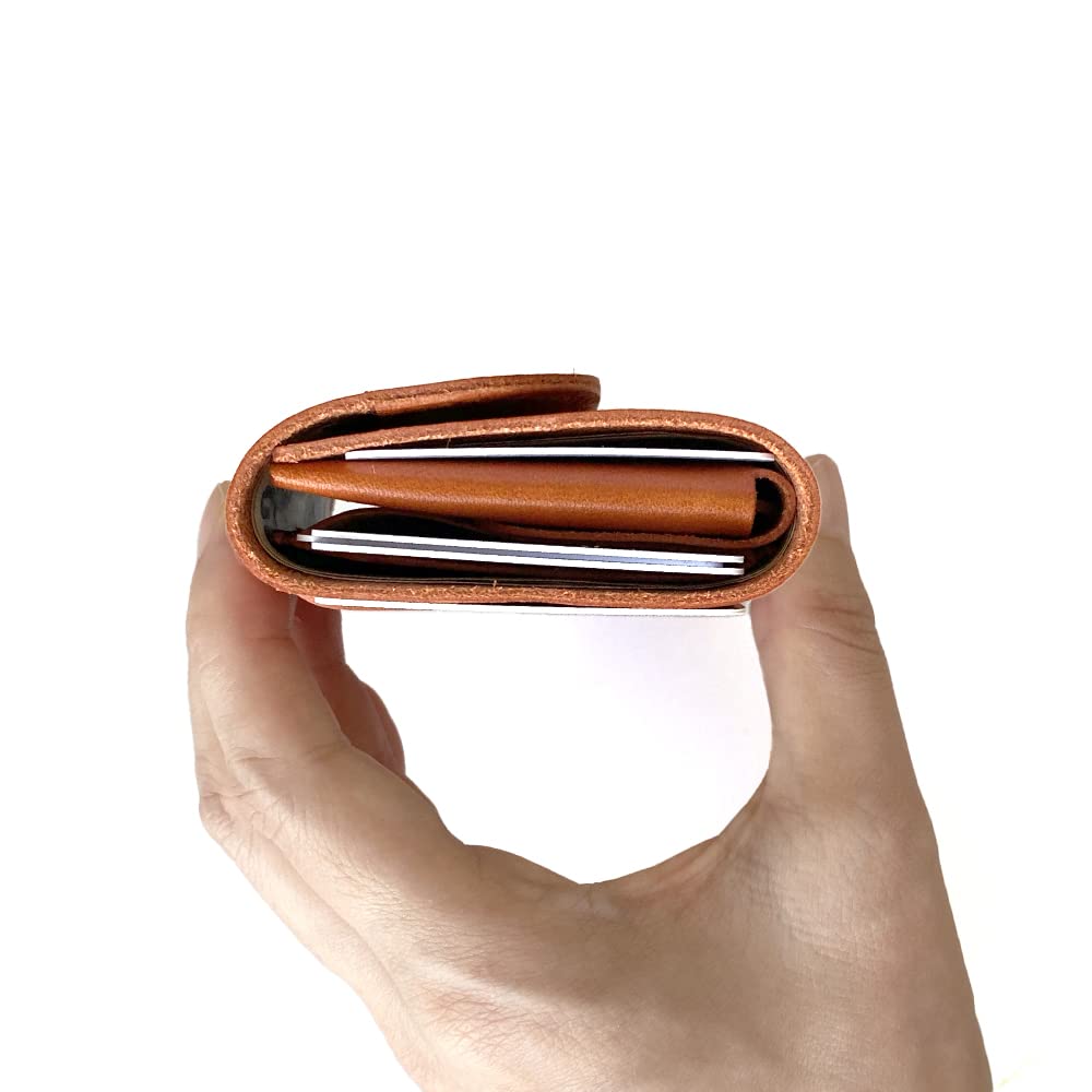 In Wallet Trifold Coin Purse Mini Wallet Small Thin Compact Small Card Holder Tochigi Leather Genuine Leather Leather M002NV [Made Japan] Men's