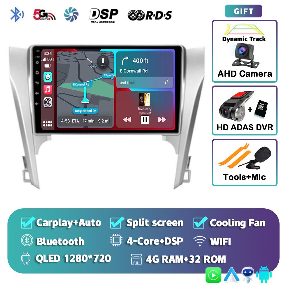 Android 14 Carplay Auto For Toyota Camry 7 XV 50 55 2011-2014 Car Radio Multimedia Video Player Navigation Stereo GPS No 2din 4G