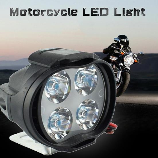 Lampă spot super luminoasă de 12 W pentru conducere față motocicletei motociclete cu 4 LED-uri