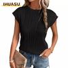 Moda Donna Casual Tinta Unita Stampa Manica Corta Girocollo Camicie & Bluse Design Unico