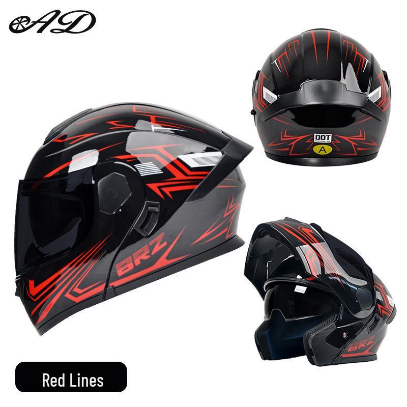 AD All-Season Flip-Up Full Face Motorcycle Helmet, 3C/DOT Certified for Men and Women