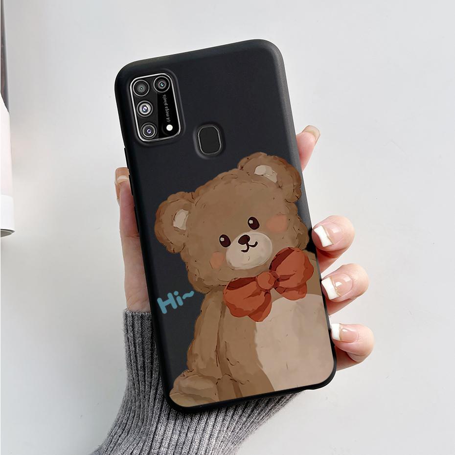 Silicone Case For Samsung M31 M 31 Cover Cute Rabbit Panda Shockproof Phone Case For Samsung Galaxy M31s M31 s M315F M317F Etui