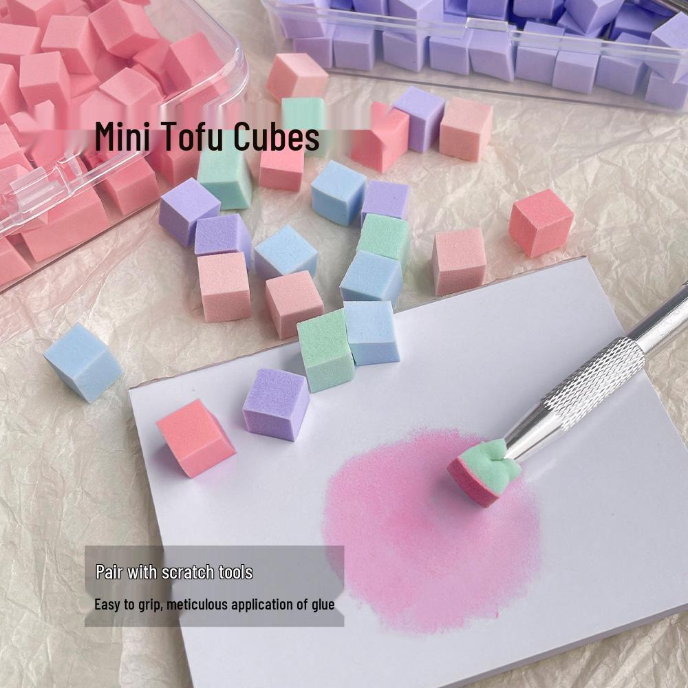 Nail Art Sponge: Professional Small Square Blending Tool for Gradient Blush and High-Density Cotton Application