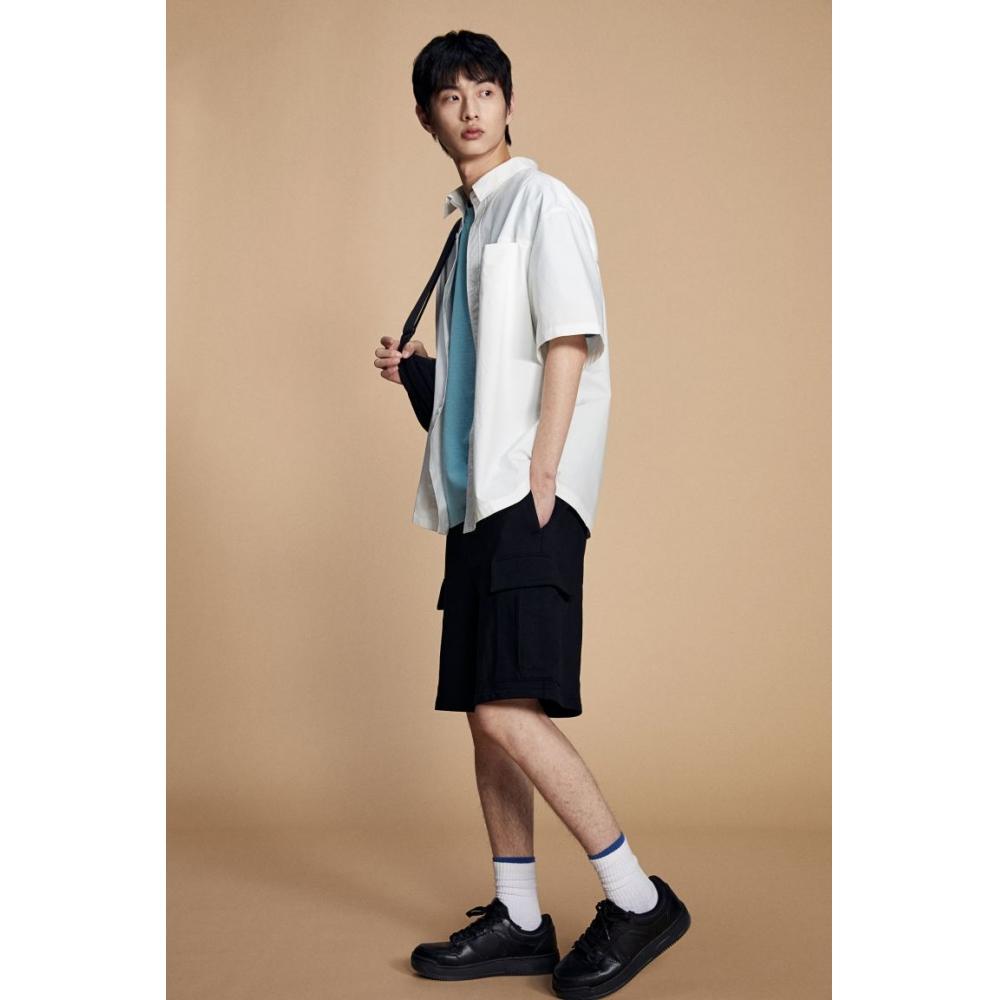 H M Loose Fit Cargo Sweat sHorts Black