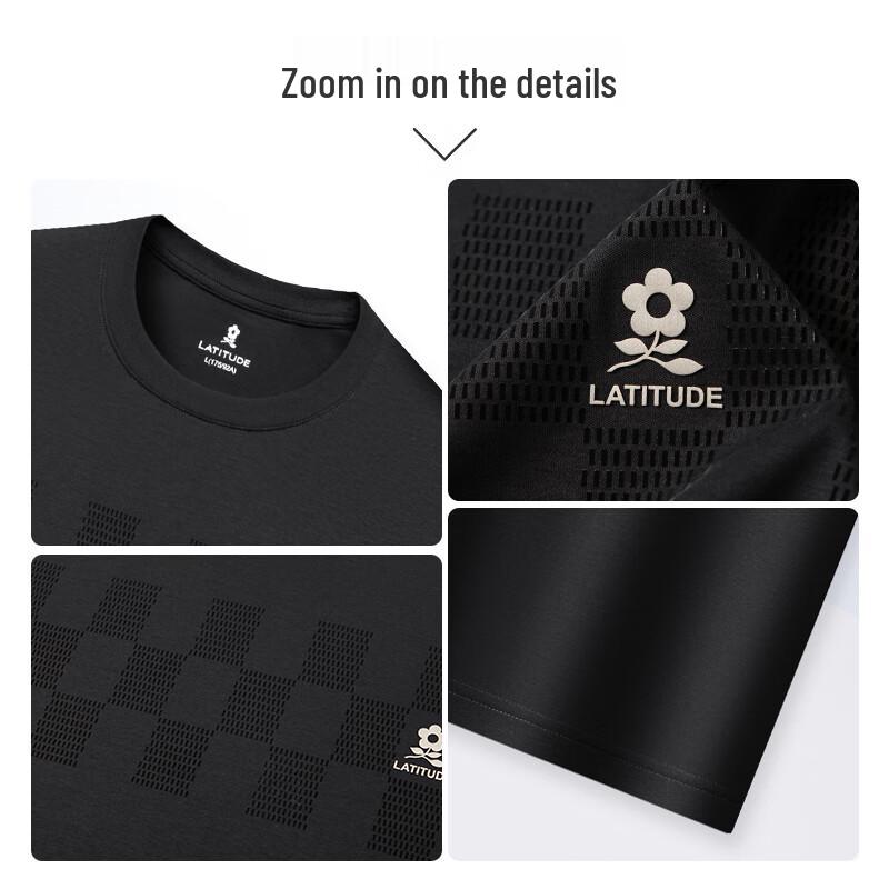 MONTAGUT Men's Pure Cotton Round Neck Short Sleeve T-Shirt
