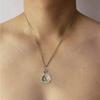 Natural Crystal Holder Necklace Colorful Stone Mesh Pocket Pendant Choker Adjustable Chain Neckchains for Women Girl