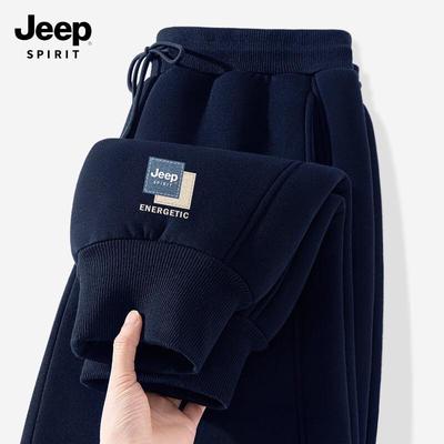 JEEP SPIRIT Men's 2025 Winter Warm Fleece Lined Sweatpants