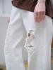 Leibeu Semi Wide Damage Denim Vj6Ml480_2Color