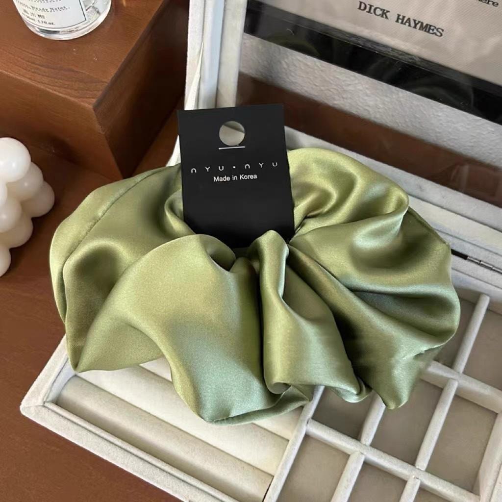 Oversize Satin Scrunchies Elatic Hair Bands Women Girls Ponytail Holder Silk Hair Ties Simple Large Chouchou Hair Accessories