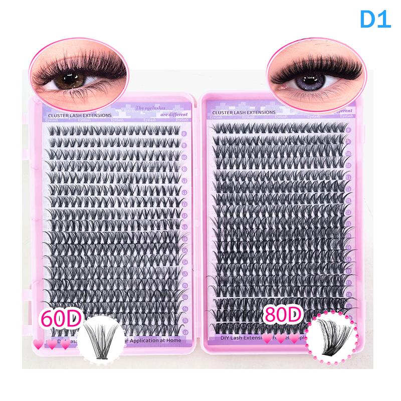 Lashes Cluster Diy Lash Extension Mixed Tray Clusters Eyelashes Fluffy Individual Lashes With Lash Bond And Seal And Tweezers