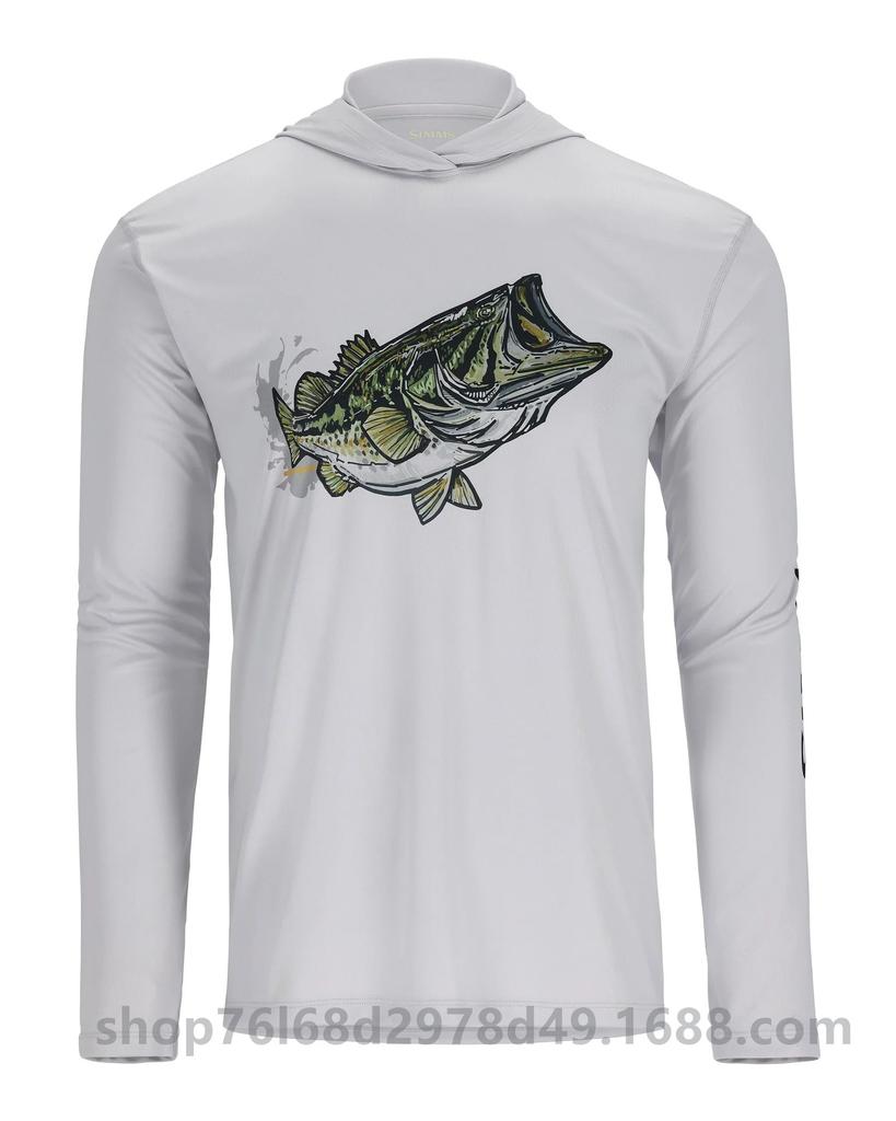 Cross-border SIMMS fishing suit UPF50 long-sleeved hoodie quick-drying breathable sunscreen clothes Luya outdoor T-shirt new