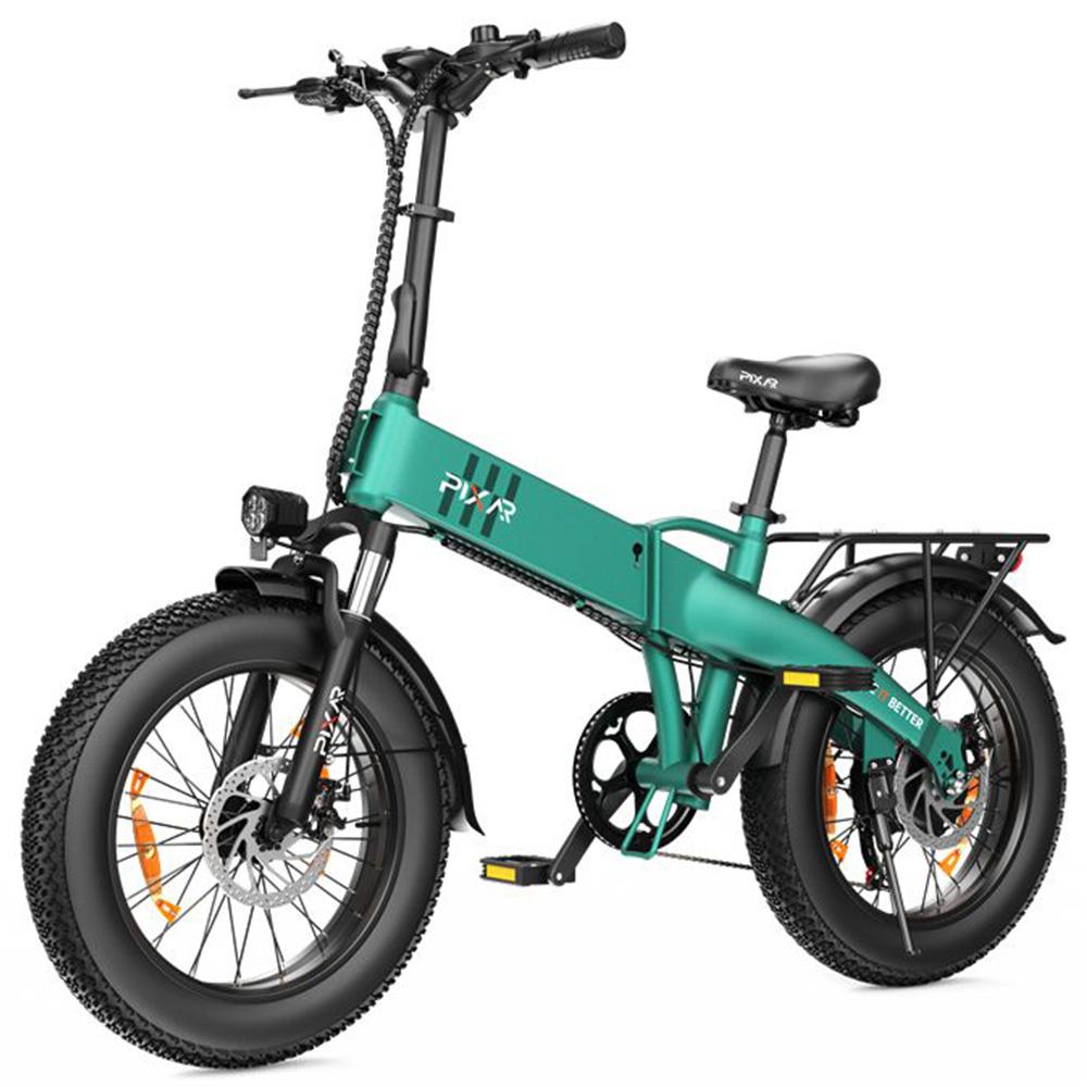 Vélo Électrique Pixar F2 Moteur 250W Pneu 20"x4.0" Vélo Électrique Pliable Ville 7 Vitesses Freins à Double Disque 48V 15Ah Suspension Fourche Avant