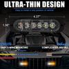 10Pcs LED Emergency Strobe Light, Amber White 6-LED Ultra Slim Surface Mount Flashing Warning Hazard Caution Light Bar For Car Truck Off Road