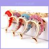 Sparkling Alloy Rhinestone Dolphin Car Keychain Ocean Charm Modern Simple Style