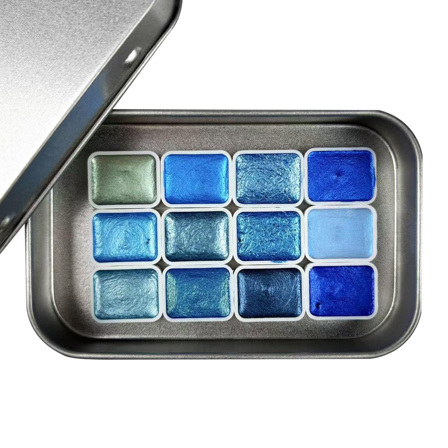 

Полный набор профессиональных акварельных пигментов, включающий 12 цветов твердой перламутровой акварели, разработанный для искусства, специальный