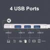 Type C HUB 1 to 4 USB 3.0 2.0 Splitters Aluminum Alloy 4 Ports Ultra thin High Speed Data Transfer Docking Station