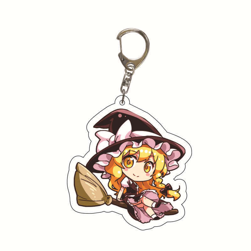 

Anime Key Holder Eastern Project Mokou Kei Acrylic Keychain Bag Charm Anime Themed Collectible Toy