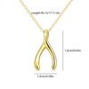 18K Gold Wishbone Y-Shaped Branch Pendant Necklace
