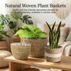 3Pcs Rattan Straw Woven Flower Pot Basket S/M/L Planter Baskets for Garden Terrace Balcony Home Furniture Decor