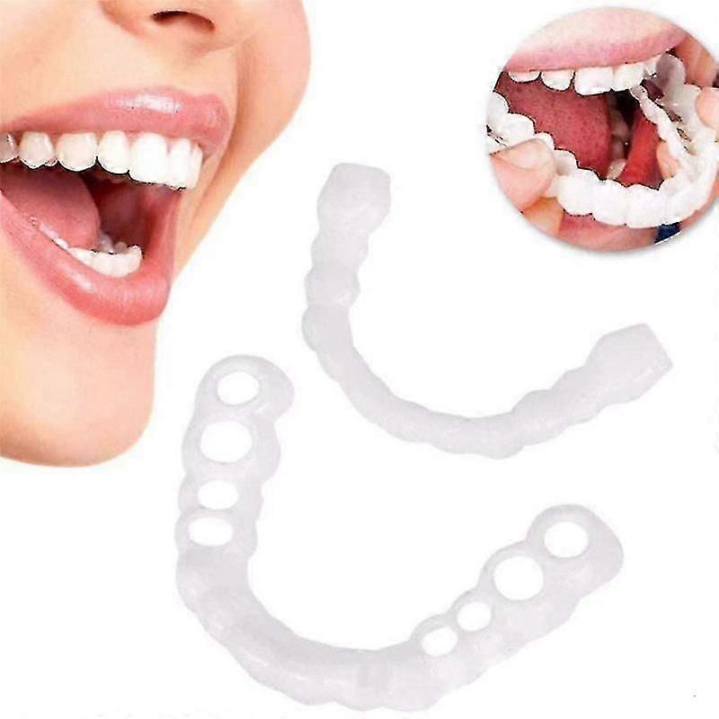 Lebanghui 2 Set Snap On Smile Teeth Veneers Whitening Cosmetic Denture